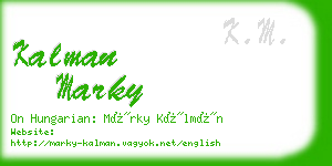 kalman marky business card